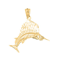 Yellow Gold-plated Silver Sailfish Pendant