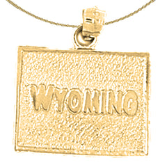 Sterling Silver Wyoming Pendant (Rhodium or Yellow Gold-plated)