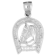 Sterling Silver Horseshoe With Horse Pendant