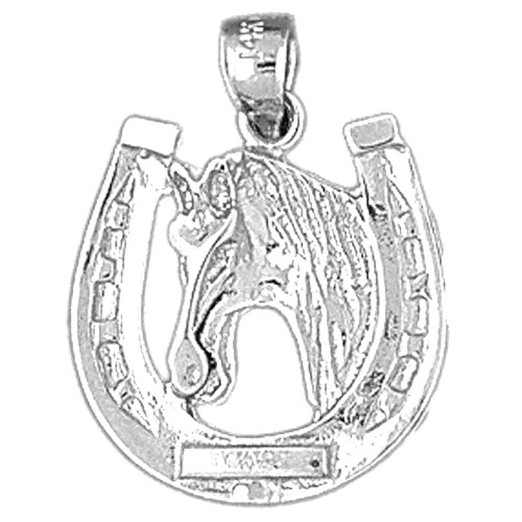 Sterling Silver Horseshoe With Horse Pendant