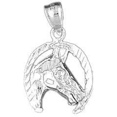 Sterling Silver Horseshoe With Horse Pendant