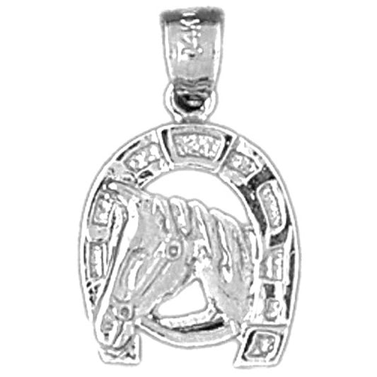 Sterling Silver Horseshoe With Horse Pendant