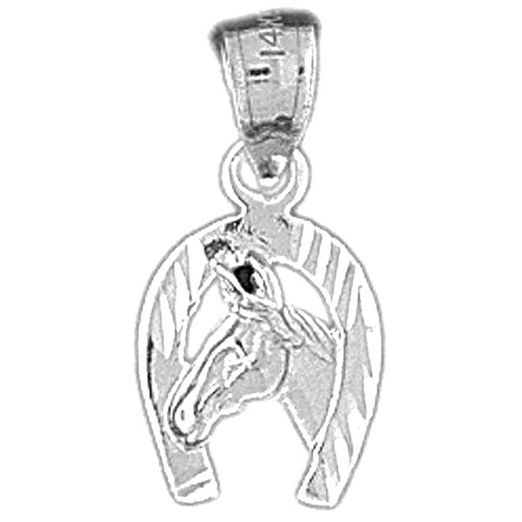 Sterling Silver Horseshoe With Horse Pendant