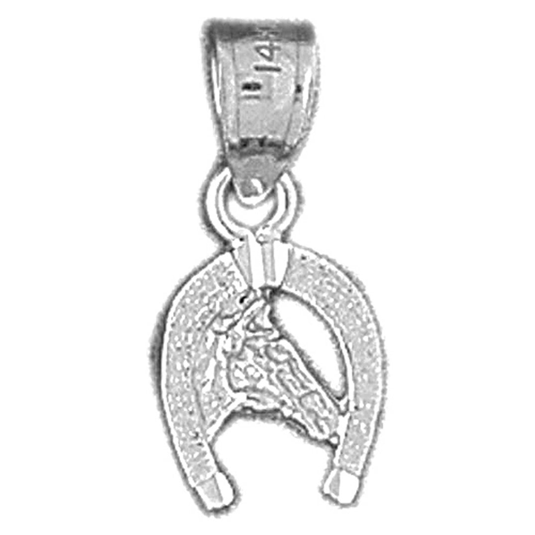 Sterling Silver Horseshoe With Horse Pendant