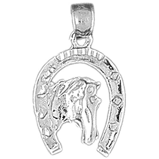 Sterling Silver Horseshoe With Horse Pendant