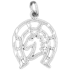 Sterling Silver Horseshoe With Horse Pendant