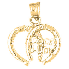 Yellow Gold-plated Silver Horseshoe Pendant