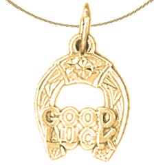 Sterling Silver Horseshoe Pendant (Rhodium or Yellow Gold-plated)