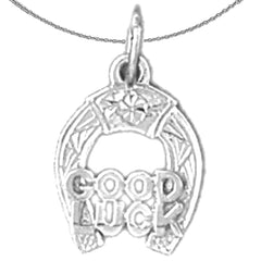 Sterling Silver Horseshoe Pendant (Rhodium or Yellow Gold-plated)