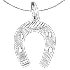 Sterling Silver Horseshoe Pendant (Rhodium or Yellow Gold-plated)