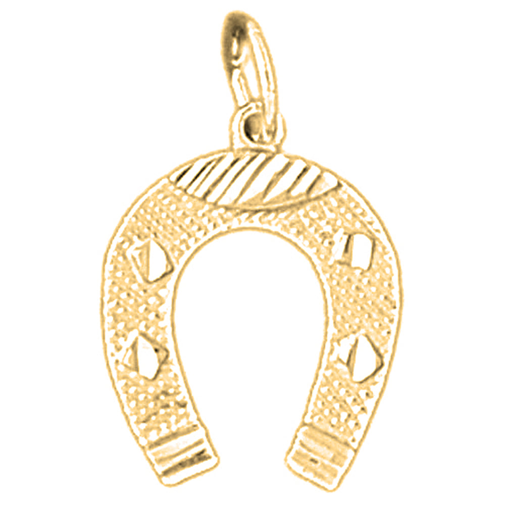 Yellow Gold-plated Silver Horseshoe Pendant