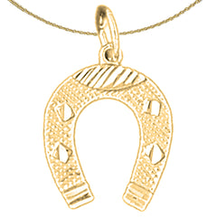 Sterling Silver Horseshoe Pendant (Rhodium or Yellow Gold-plated)