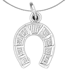 Colgante de herradura de plata de ley (bañado en rodio o oro amarillo)