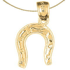 Sterling Silver Horseshoe Pendant (Rhodium or Yellow Gold-plated)