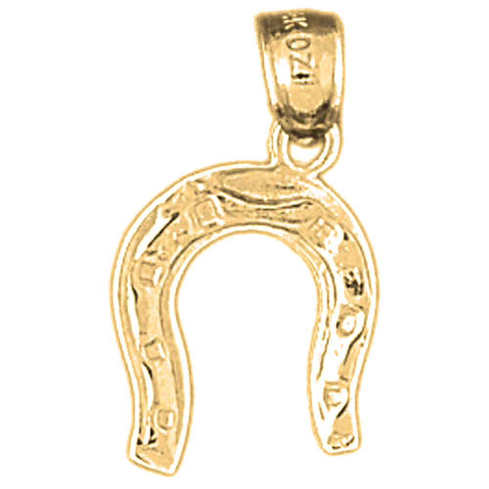 Yellow Gold-plated Silver Horseshoe Pendant