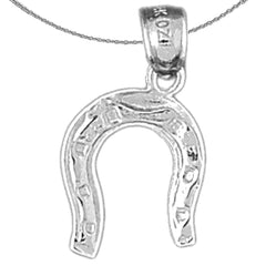 Sterling Silver Horseshoe Pendant (Rhodium or Yellow Gold-plated)