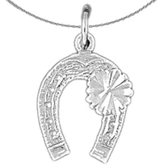 Sterling Silver Horseshoe Pendant (Rhodium or Yellow Gold-plated)