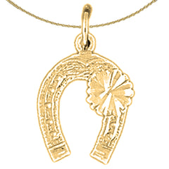 Sterling Silver Horseshoe Pendant (Rhodium or Yellow Gold-plated)