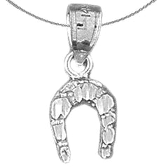 Sterling Silver Horseshoe Pendant (Rhodium or Yellow Gold-plated)