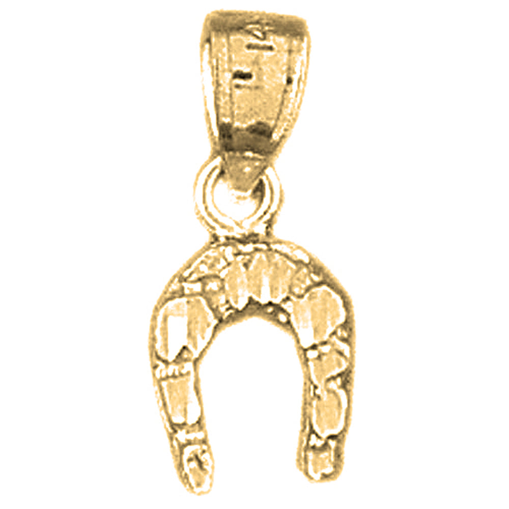 Yellow Gold-plated Silver Horseshoe Pendant