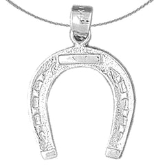 Sterling Silver Horseshoe Pendant (Rhodium or Yellow Gold-plated)