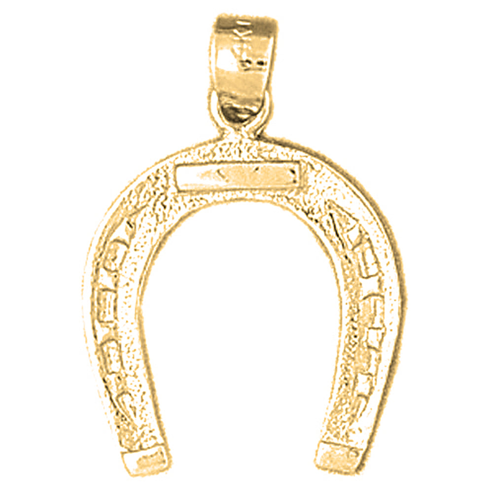 Yellow Gold-plated Silver Horseshoe Pendant