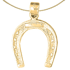 Sterling Silver Horseshoe Pendant (Rhodium or Yellow Gold-plated)