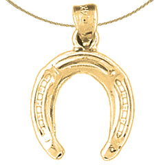 Colgante de herradura de plata de ley (bañado en rodio o oro amarillo)