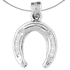 Colgante de herradura de plata de ley (bañado en rodio o oro amarillo)