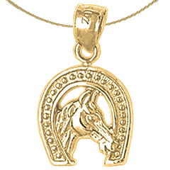 Sterling Silver Horseshoe Pendant (Rhodium or Yellow Gold-plated)