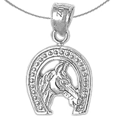 Sterling Silver Horseshoe Pendant (Rhodium or Yellow Gold-plated)