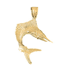 Yellow Gold-plated Silver Sailfish Pendant