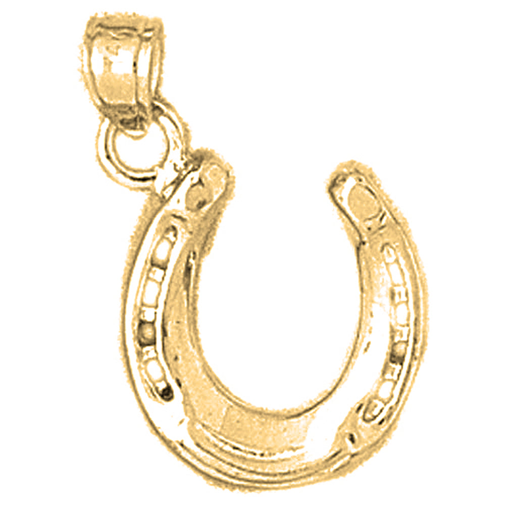 Yellow Gold-plated Silver Horseshoe Pendant