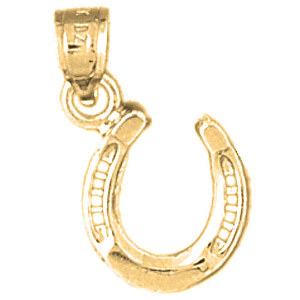 Yellow Gold-plated Silver Horseshoe Pendant