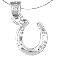 Sterling Silver Horseshoe Pendant (Rhodium or Yellow Gold-plated)