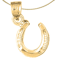 Sterling Silver Horseshoe Pendant (Rhodium or Yellow Gold-plated)
