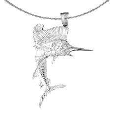 Sterling Silver Sailfish Pendant (Rhodium or Yellow Gold-plated)