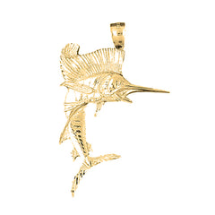 Yellow Gold-plated Silver Sailfish Pendant