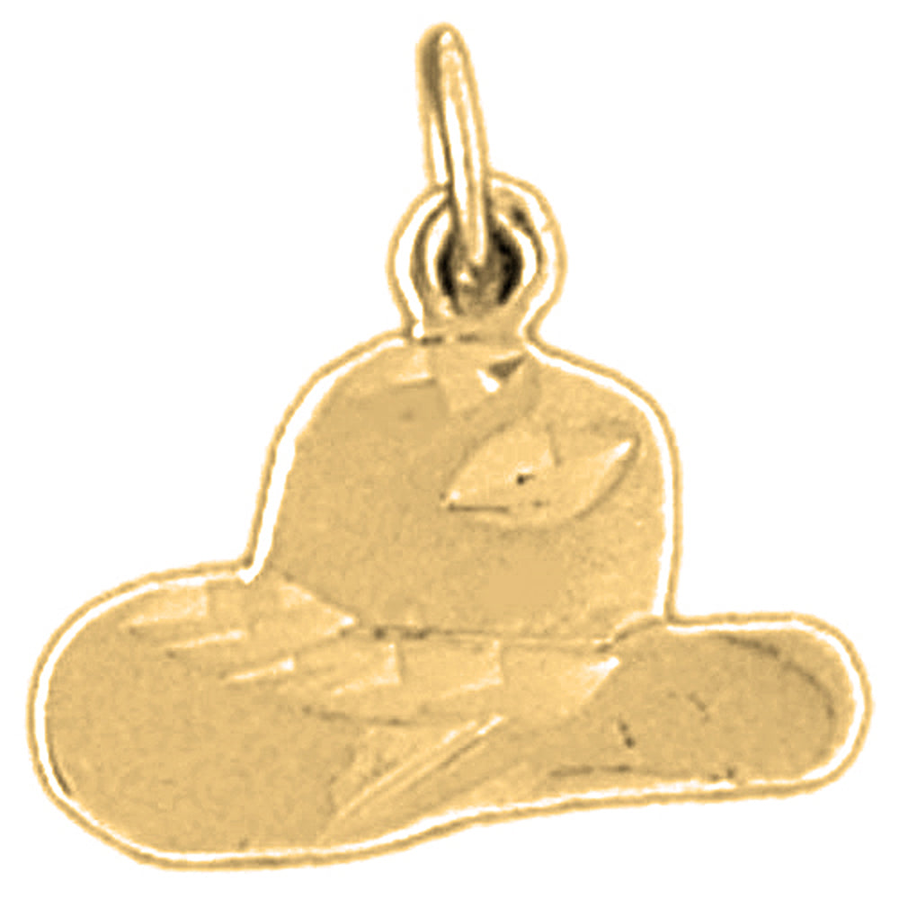 Yellow Gold-plated Silver Cowboy Hat Pendant
