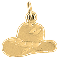 Yellow Gold-plated Silver Cowboy Hat Pendant