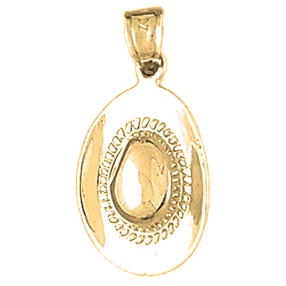 Yellow Gold-plated Silver 3D Cowboy Hat Pendant