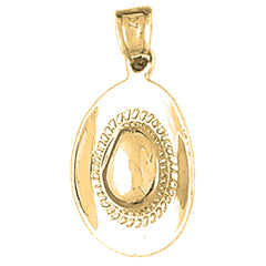 Yellow Gold-plated Silver 3D Cowboy Hat Pendant