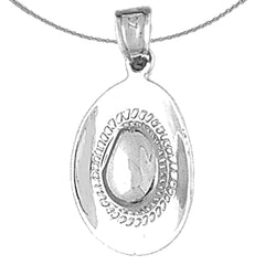Colgante de sombrero de vaquero 3D de plata de ley (bañado en rodio o oro amarillo)