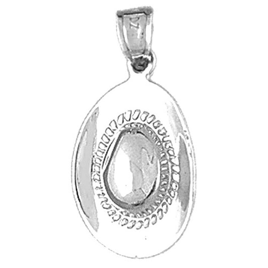 Sterling Silver 3D Cowboy Hat Pendant