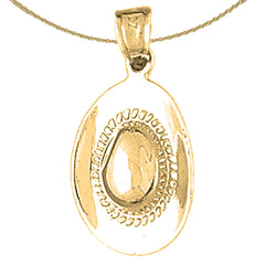 Colgante de sombrero de vaquero 3D de plata de ley (bañado en rodio o oro amarillo)