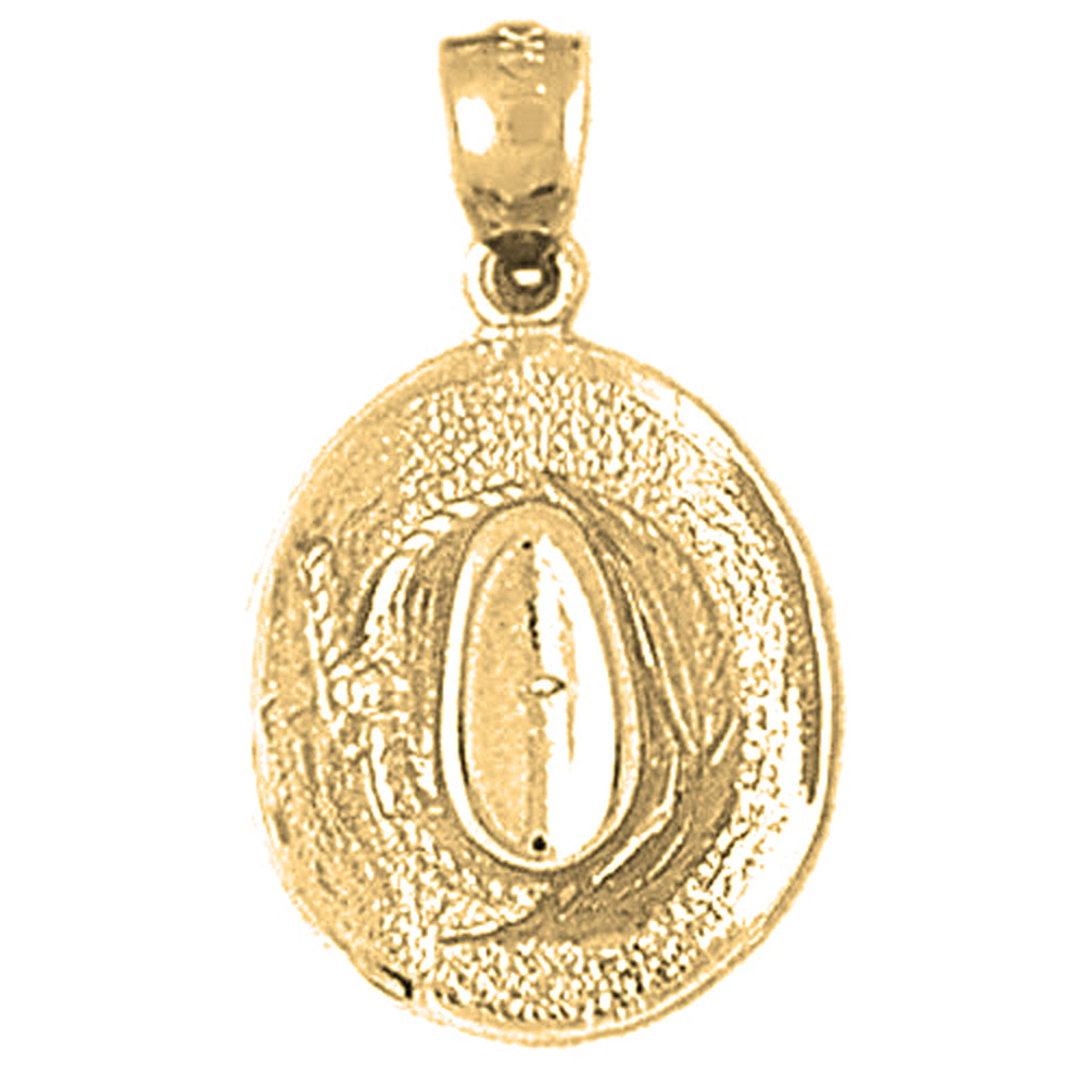 Yellow Gold-plated Silver 3D Cowboy Hat Pendant
