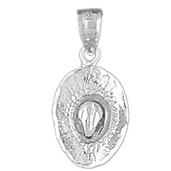 Sterling Silver 3D Cowboy Hat Pendant