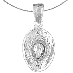Colgante de sombrero de vaquero 3D de plata de ley (bañado en rodio o oro amarillo)