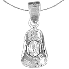 Colgante de sombrero de vaquero 3D de plata de ley (bañado en rodio o oro amarillo)