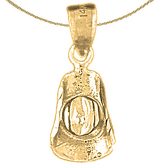 Colgante de sombrero de vaquero 3D de plata de ley (bañado en rodio o oro amarillo)